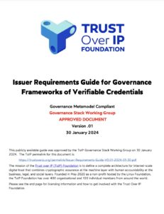 Screenshot of cover page for Issuer Requirements Guide document.